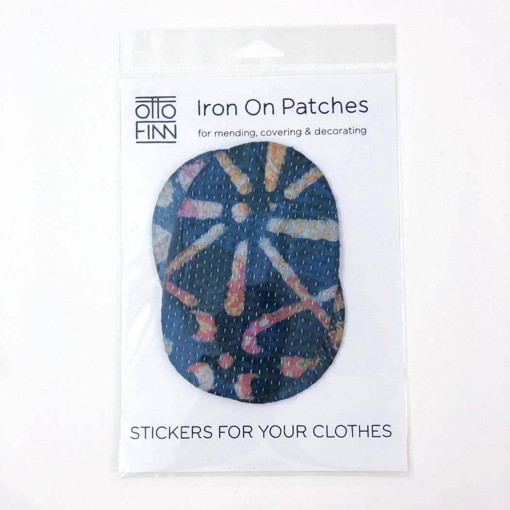 Iron-on Kantha Elbow Patches - Pack of 2