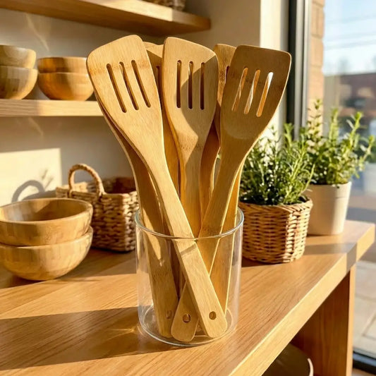 Bamboo Kitchen Utensils - Spoons + Spatulas