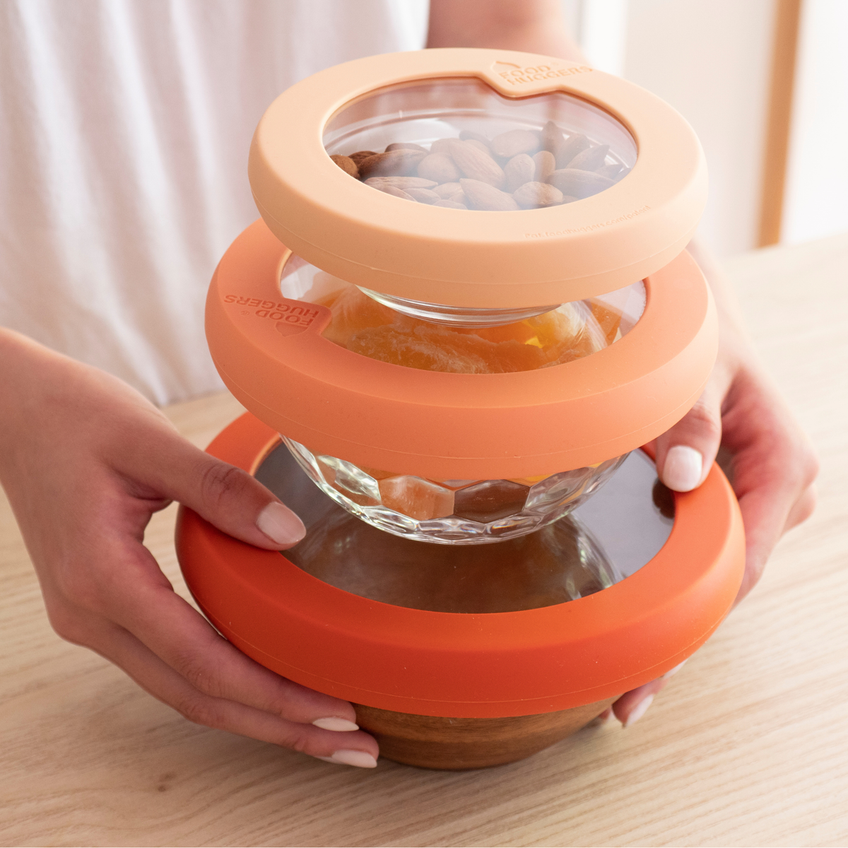 Glass Bowl Lids with Silicone Seal - Set of 3