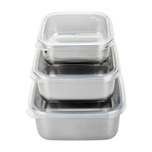 Nesting Trio - Stainless Steel + Silicone Food Storage Containers