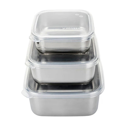 Nesting Trio - Stainless Steel + Silicone Food Storage Containers