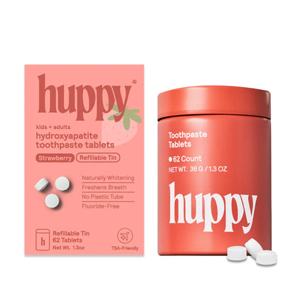 Huppy Toothpaste Tablets - Strawberry - Kid Friendly