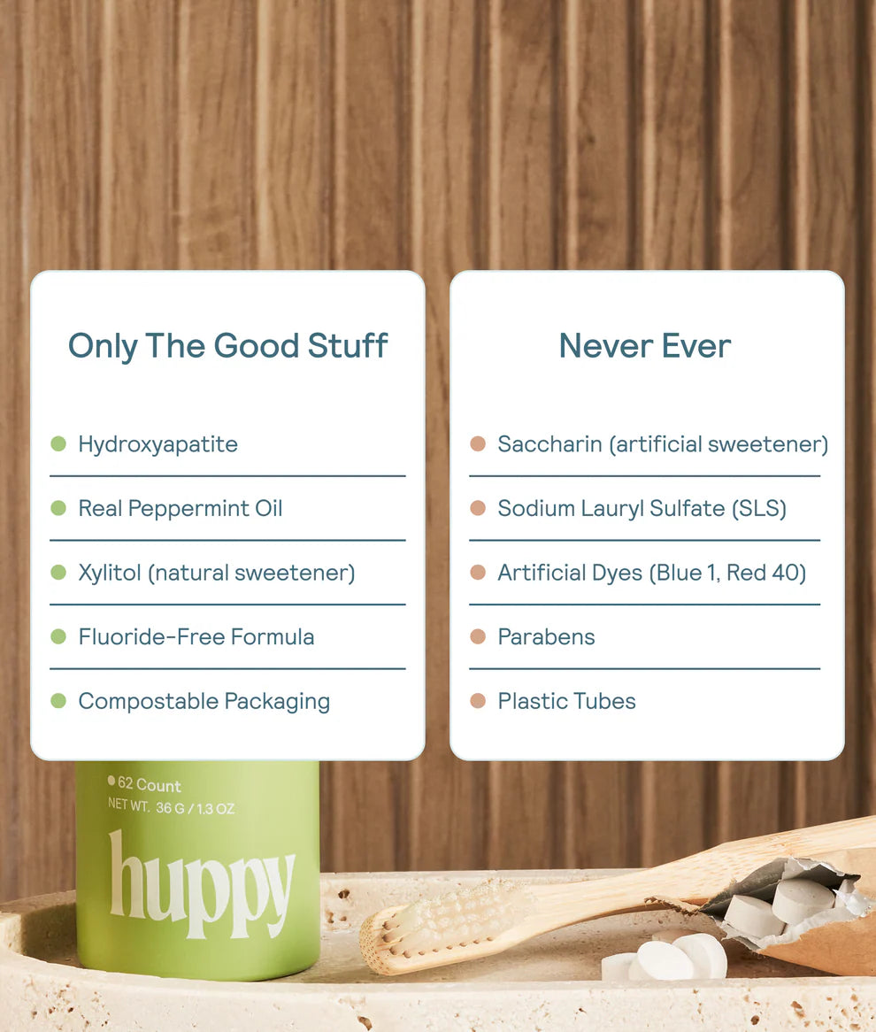 Huppy Toothpaste Tablets - Strawberry - Kid Friendly