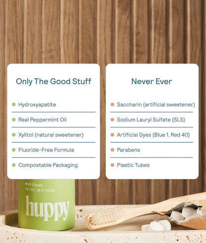 Huppy Toothpaste Tablets - Strawberry - Kid Friendly