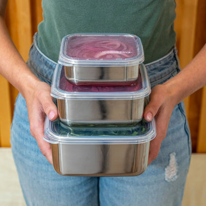 Nesting Trio - Stainless Steel + Silicone Food Storage Containers